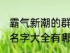 霸气新潮的群名字大全 霸气新潮的群名字大全有哪些