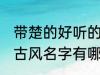 带楚的好听的古风名字 带楚的好听的古风名字有哪些