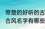 带楚的好听的古风名字 带楚的好听的古风名字有哪些