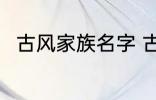 古风家族名字 古风雅致的家族名字