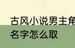 古风小说男主角名字 古风小说男主角名字怎么取